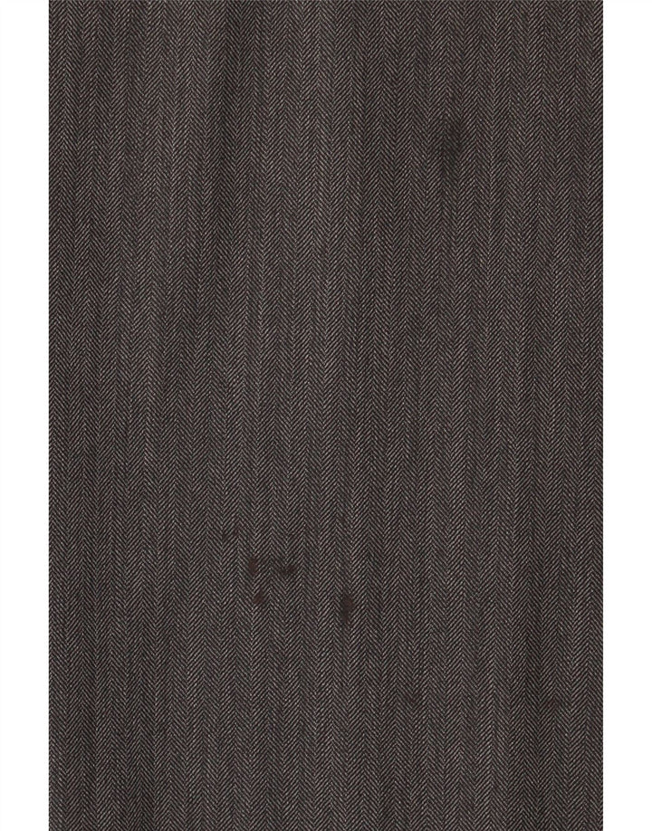 Pantaloni de costum drepți pentru bărbați Marks & Spencer, L36 L31, lână gri Herringbone