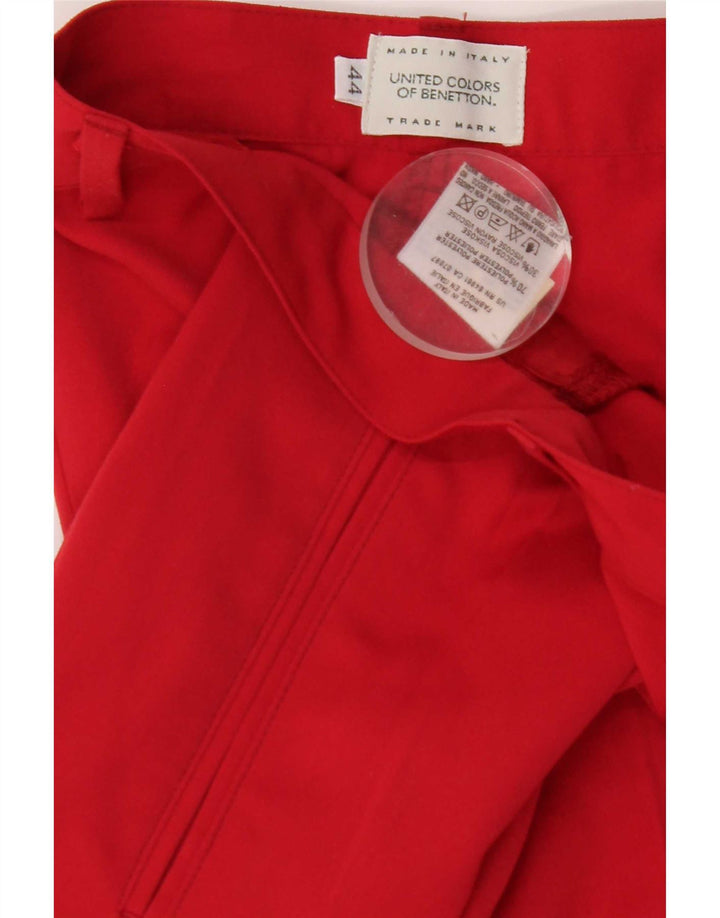 Pantaloni de costum Benetton pentru femei IT 44 Medium W26 L28 Poliester roșu