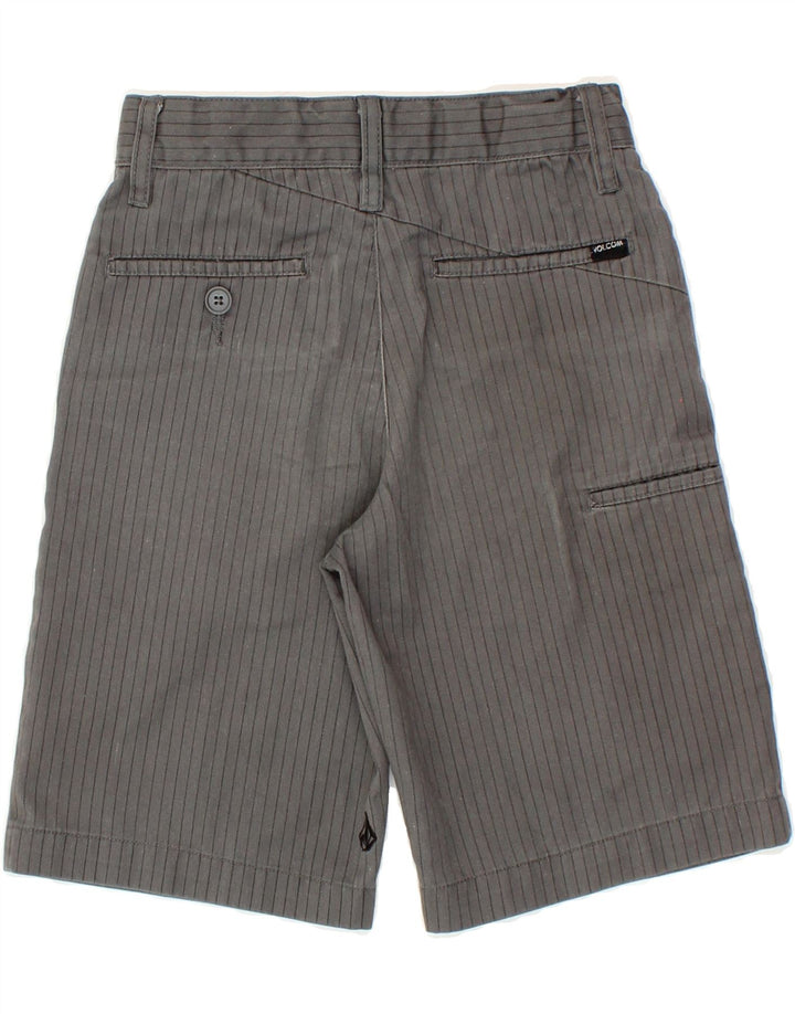 VOLCOM Boys Chino Shorts 5-6 Years W22 Grey Pinstripe Polyester Vintage Volcom and Second-Hand Volcom from Messina Hembry 