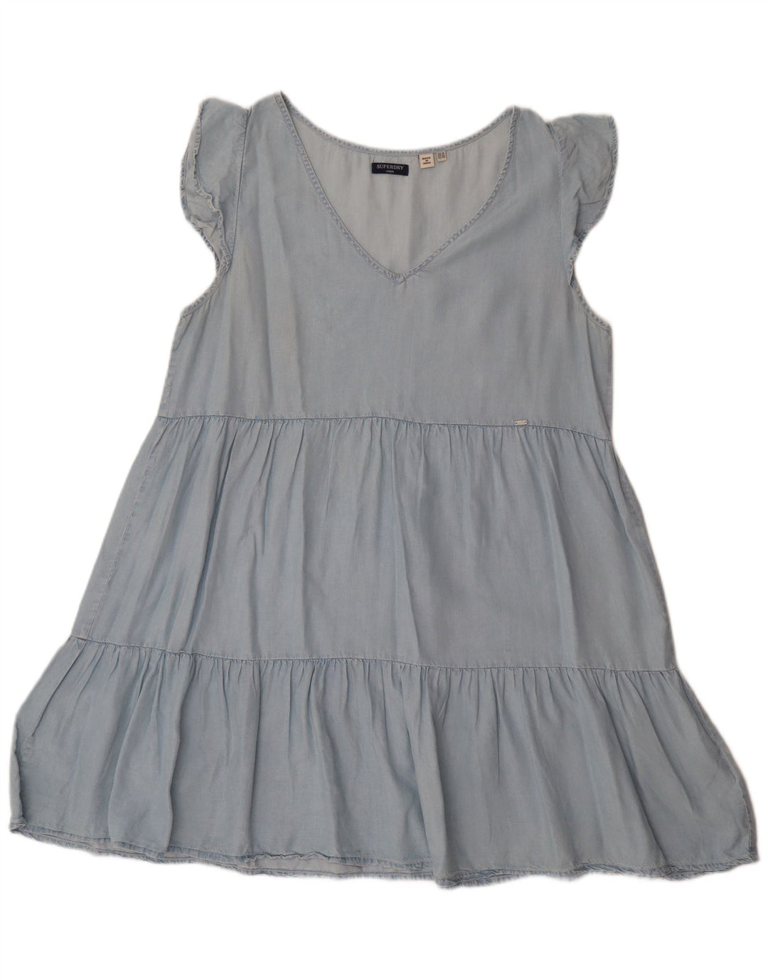SUPERDRY Rochie A-Line pentru femei UK 14 Medium Blue Lyocell