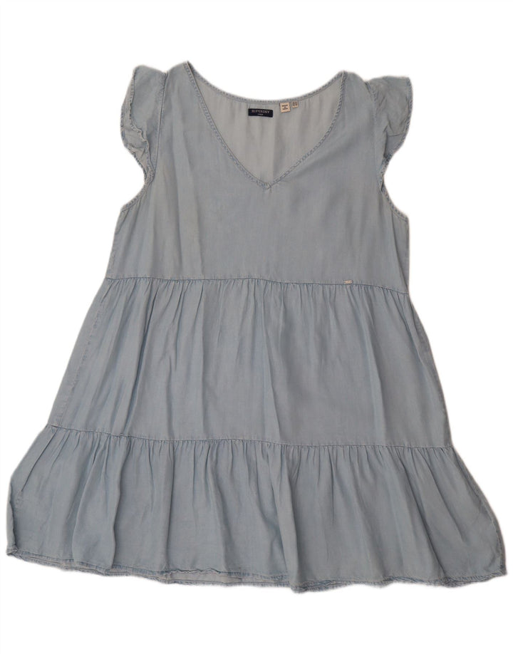 SUPERDRY Rochie A-Line pentru femei UK 14 Medium Blue Lyocell