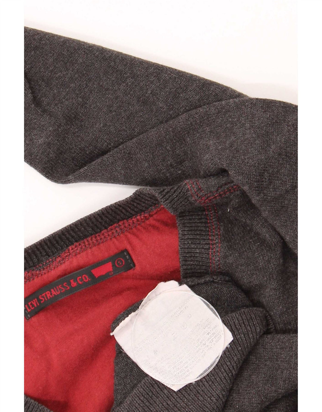 Pulover cu decolteu în V Levi's pentru bărbați, bumbac, gri mic