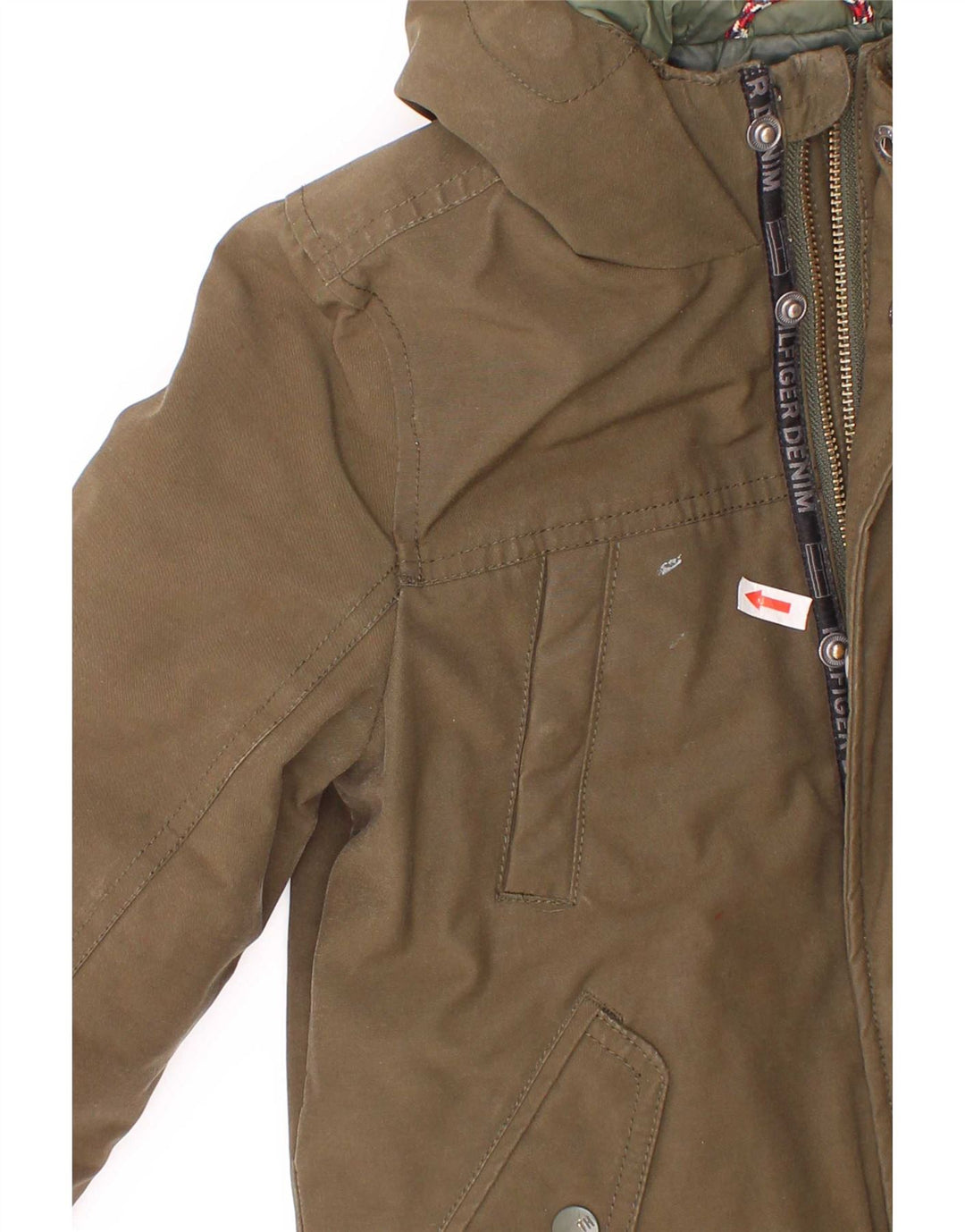 Jachetă parka cu glugă Tommy Hilfiger pentru băieți 5-6 ani Kaki Poliester