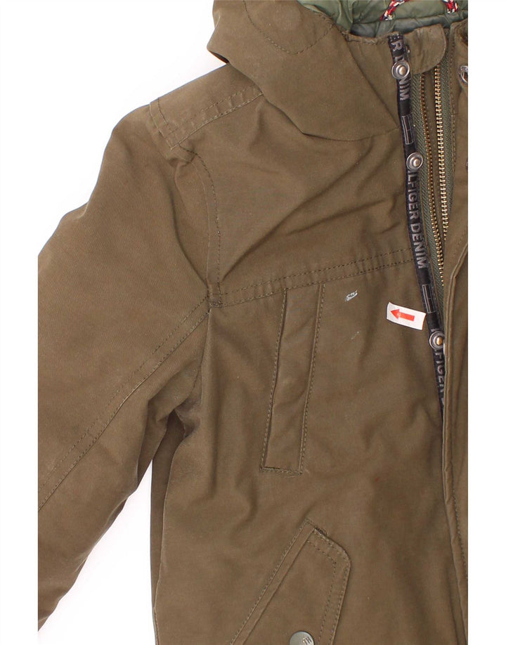 Jachetă parka cu glugă Tommy Hilfiger pentru băieți 5-6 ani Kaki Poliester