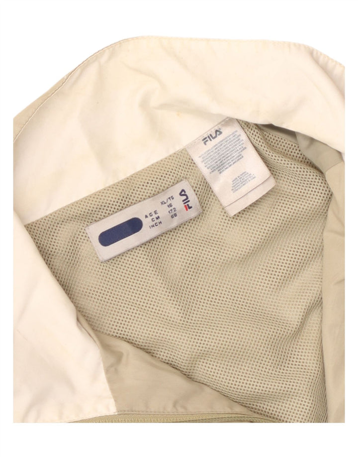 Jachetă de trening Fila pentru băieți 15-16 ani XL bej poliester color bloc