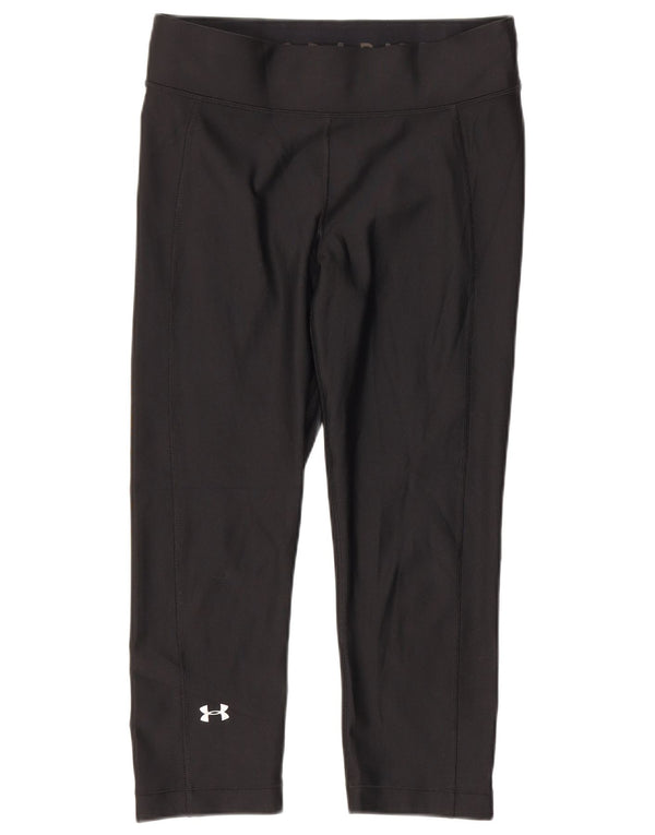 Leggings Capri Under Armour pentru femei Heat Gear UK 12 Poliester mediu negru