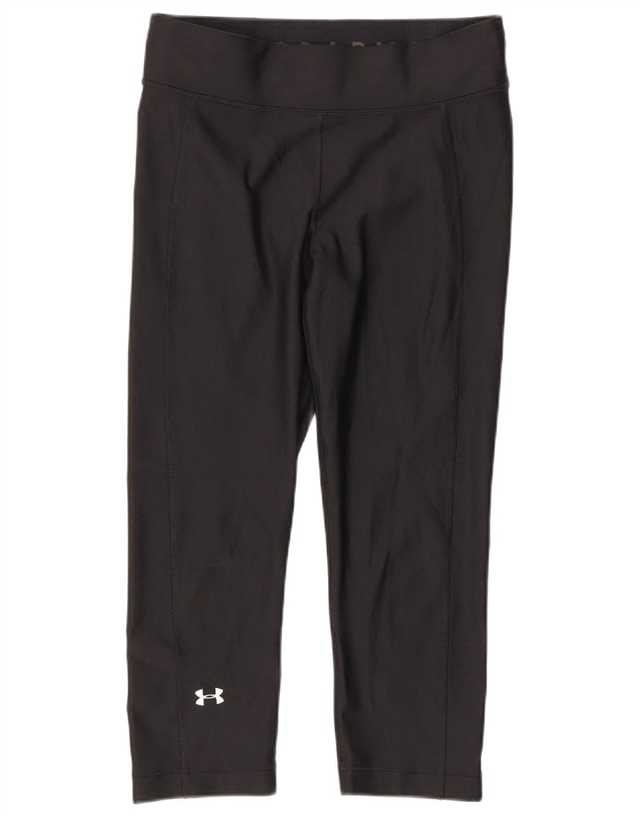 Leggings Capri Under Armour pentru femei Heat Gear UK 12 Poliester mediu negru