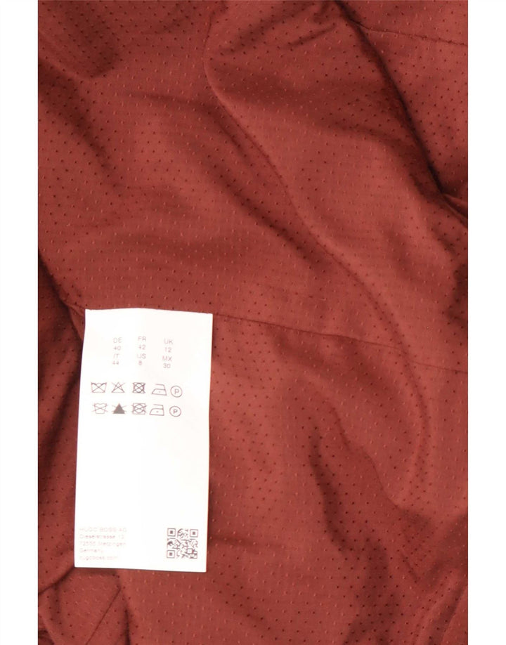 Palton dublu pentru femei Hugo Boss UK 12 Maro Mediu Geometric