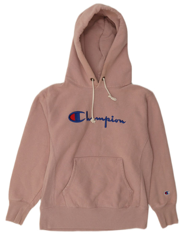 Pulover cu glugă cu grafic pentru femei Champion UK 10 mic bumbac roz