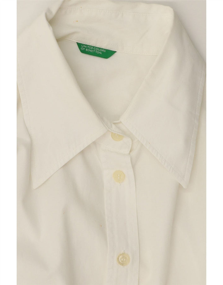 BENETTON Womens Shirt UK 16 Large White Vintage Benetton and Second-Hand Benetton from Messina Hembry 