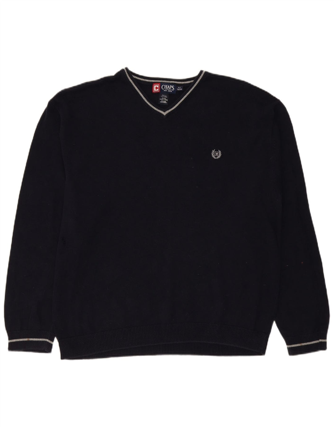 Pulover pentru bărbați CHAPS cu decolteu în V, XL, bumbac bleumarin