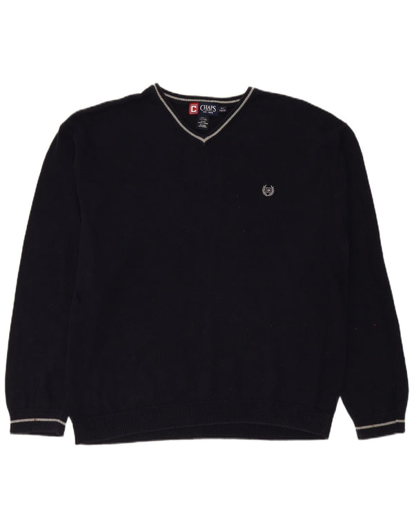 Pulover pentru bărbați CHAPS cu decolteu în V, XL, bumbac bleumarin