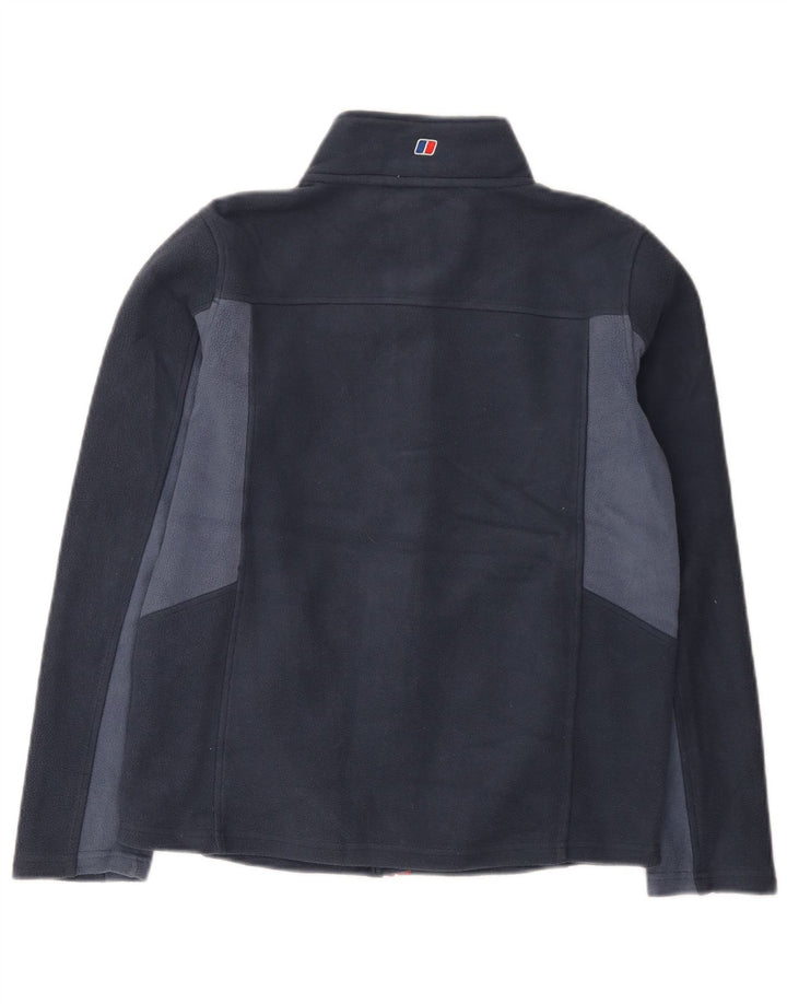Jachetă fleece pentru băieți Berghaus 12-13 ani, albastru bleumarin, poliester bloc de culoare