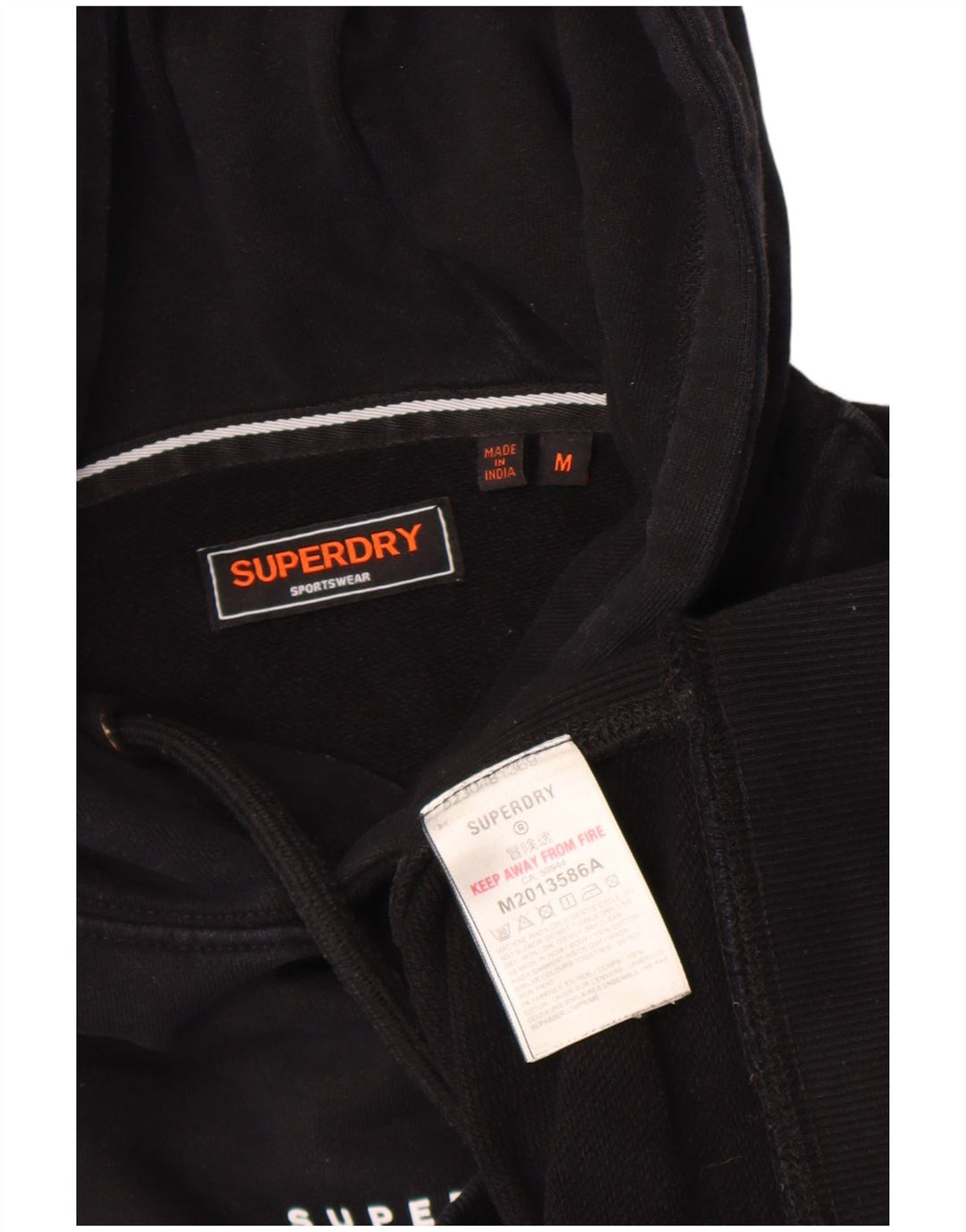Pulover Superdry pentru bărbați, bumbac mediu negru