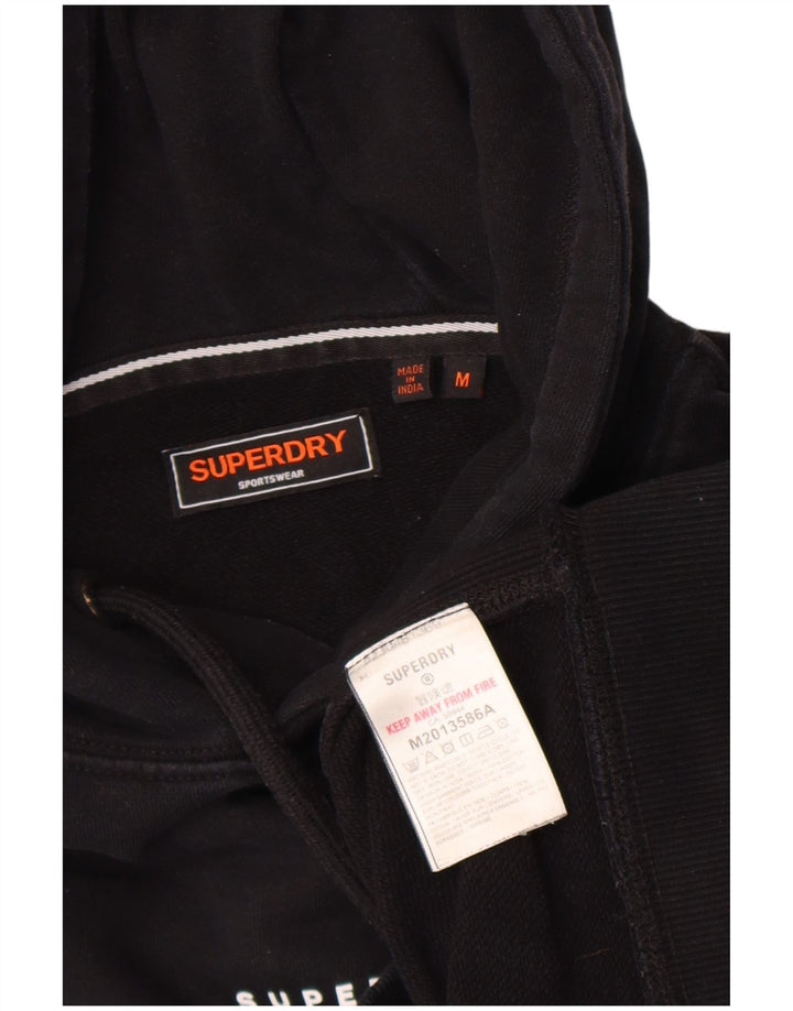Pulover Superdry pentru bărbați, bumbac mediu negru