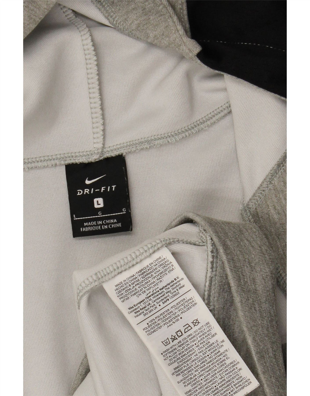 Pulover Nike pentru bărbați Dri Fit, cu fermoar, cu capotă, mare, gri poliester