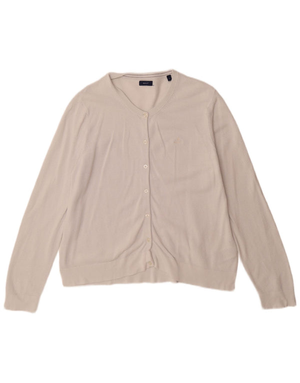 Pulover cardigan pentru femei Gant UK 16 mare bumbac alb