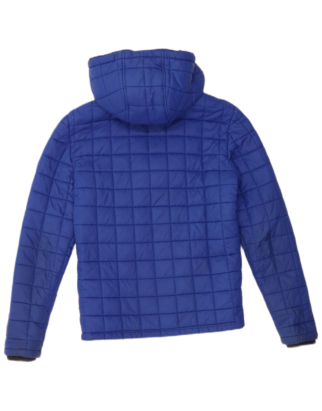 Jachetă căptușită cu glugă Superdry pentru femei UK 10 Small Blue Nylon