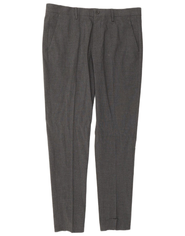 Pantaloni chino slim pentru bărbați Zara EU 42 L32 L32 Lână gri cu carouri