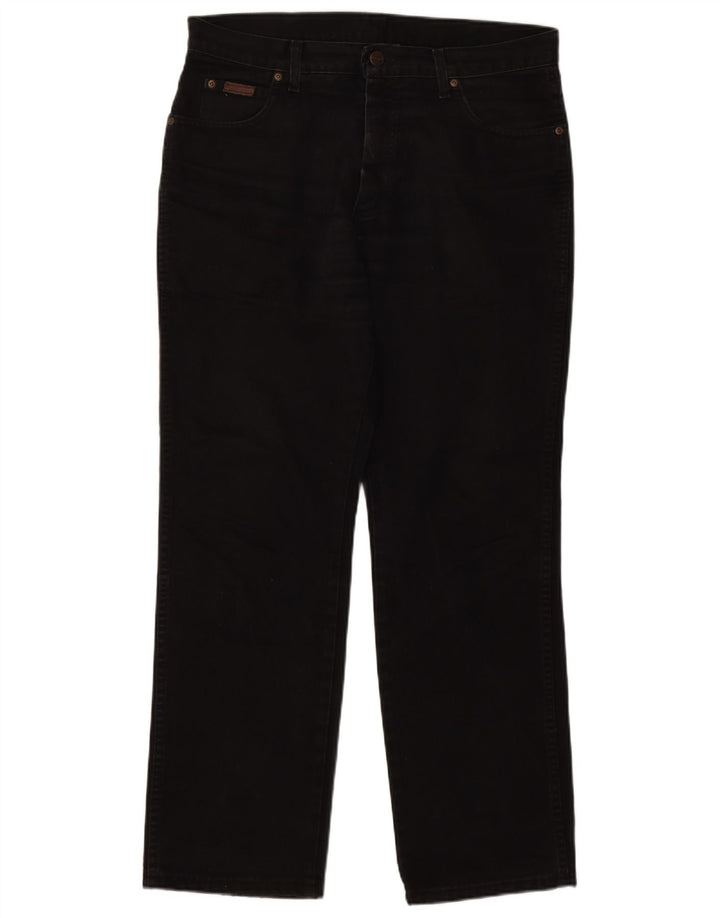 Blugi drepte pentru bărbați Wrangler Texas W34 L30 bumbac negru