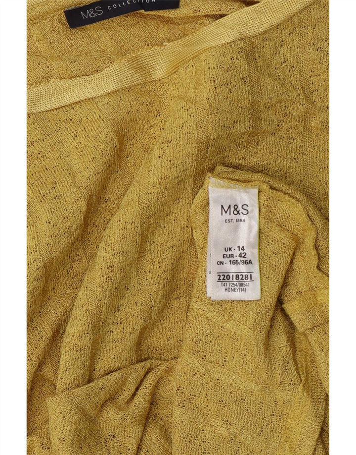 Marks & Spencer Top pentru femei cu mânecă lungă UK 14, mare, galben din poliester