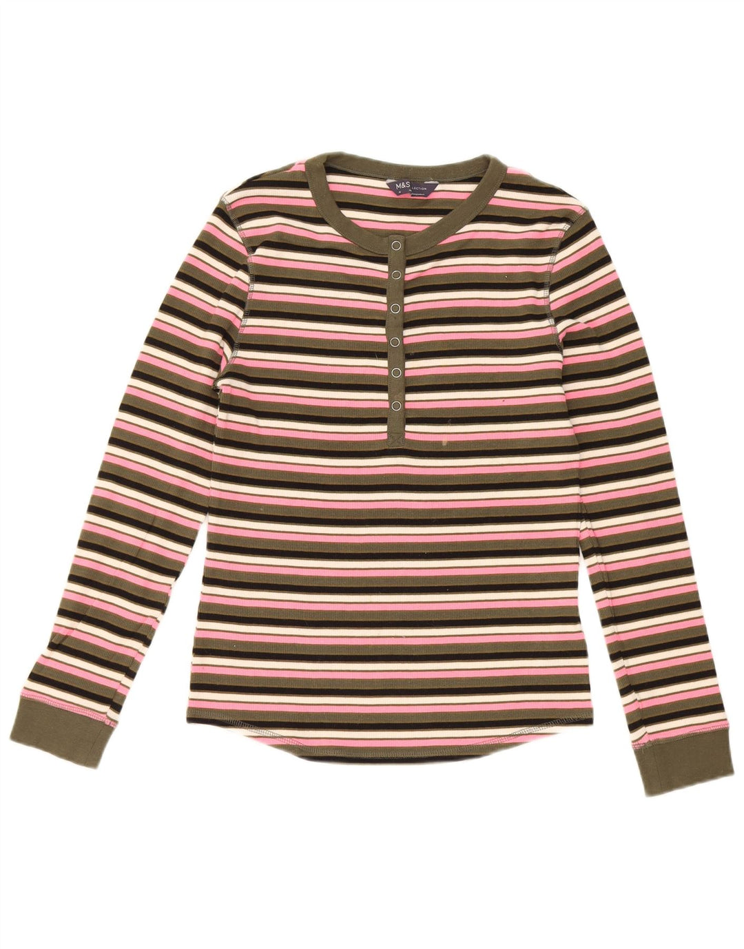 Marks & Spencer Top pentru femei cu mânecă lungă UK 10, mic, multicolor, cu dungi