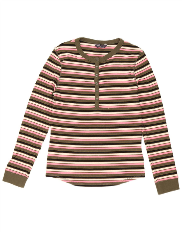 Marks & Spencer Top pentru femei cu mânecă lungă UK 10, mic, multicolor, cu dungi
