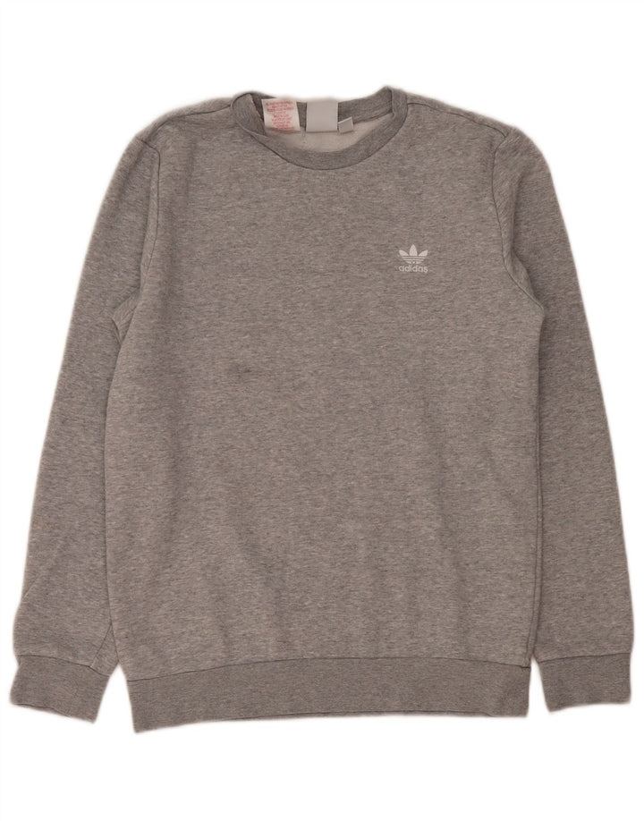 Pulover pentru băieți Adidas 13-14 ani, bumbac cu pete gri