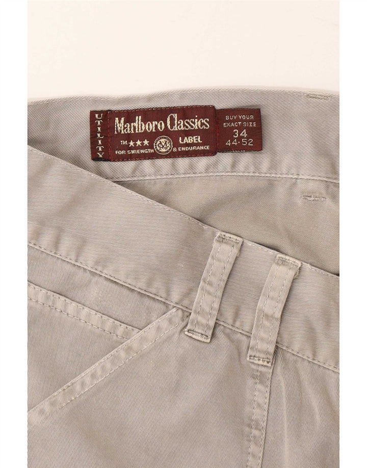 Marlboro Classics Mens Cargo Shorts Large W34 Grey Bumbac