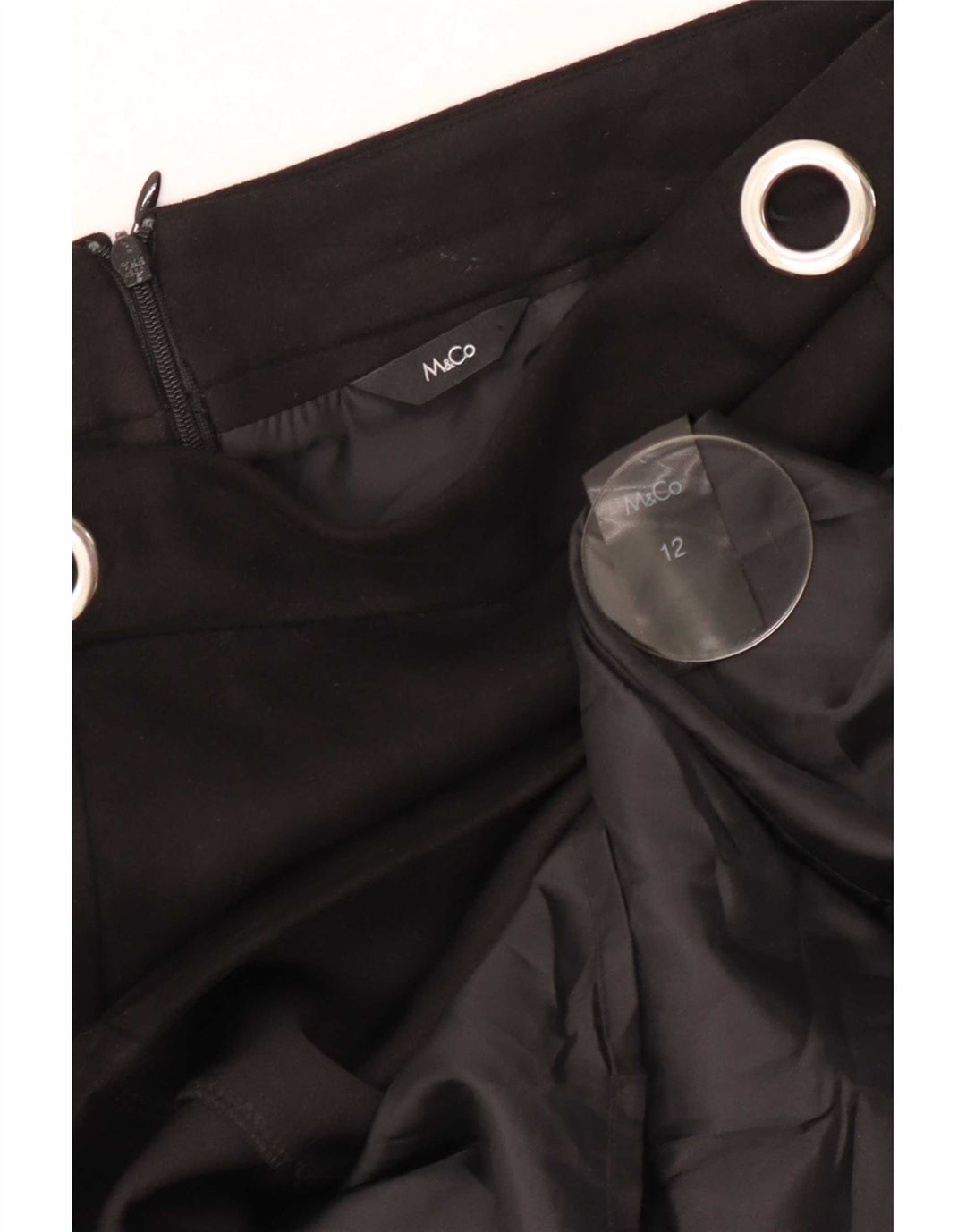 Fusta mini pentru femei M&Co UK 12 Medium W32 Poliester negru