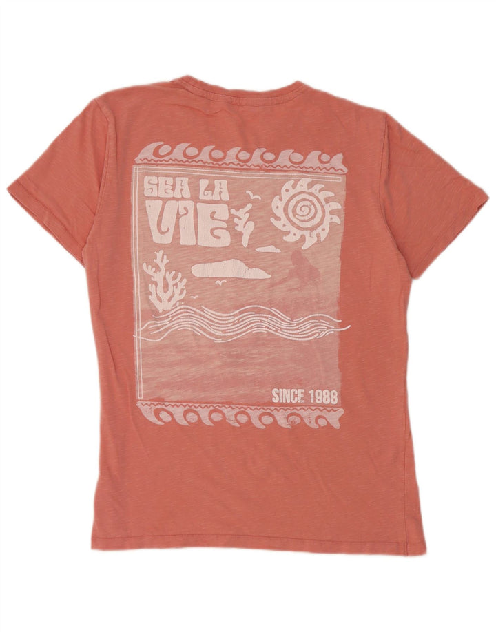 Tricou cu grafică obișnuită pentru bărbați Fat Face Top mic, roz, bumbac