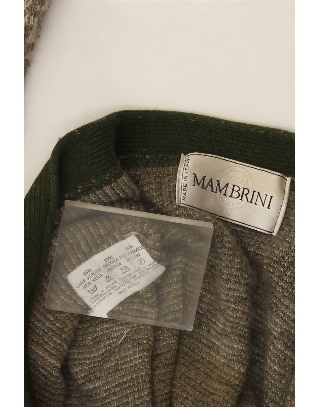 Pulover Cardigan Vintage pentru bărbați Lână geometrică verde mare