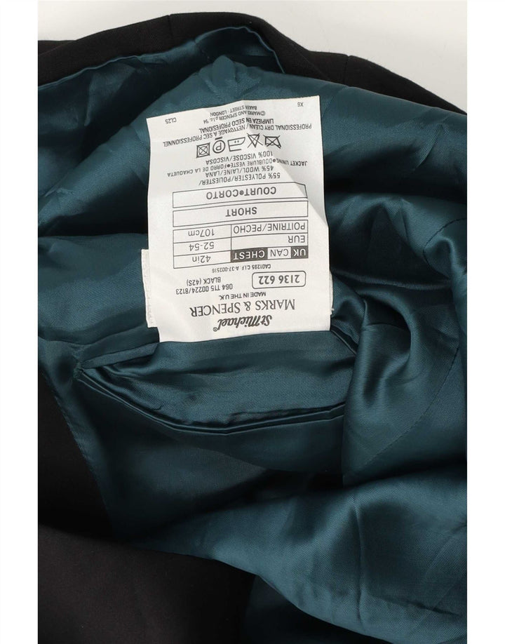 Marks & Spencer pentru bărbați St. Michael 2 Button Blazer Jacket UK 42 Large Black