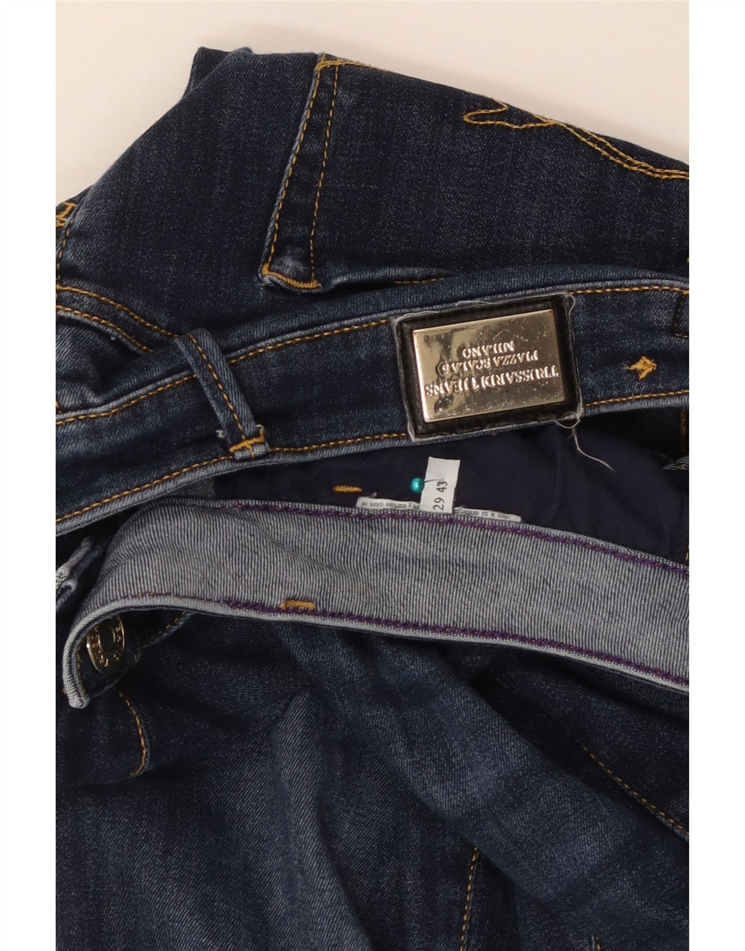 Trussardi Blugi subțiri pentru femei IT 43 Medium W29 L30 Albastru