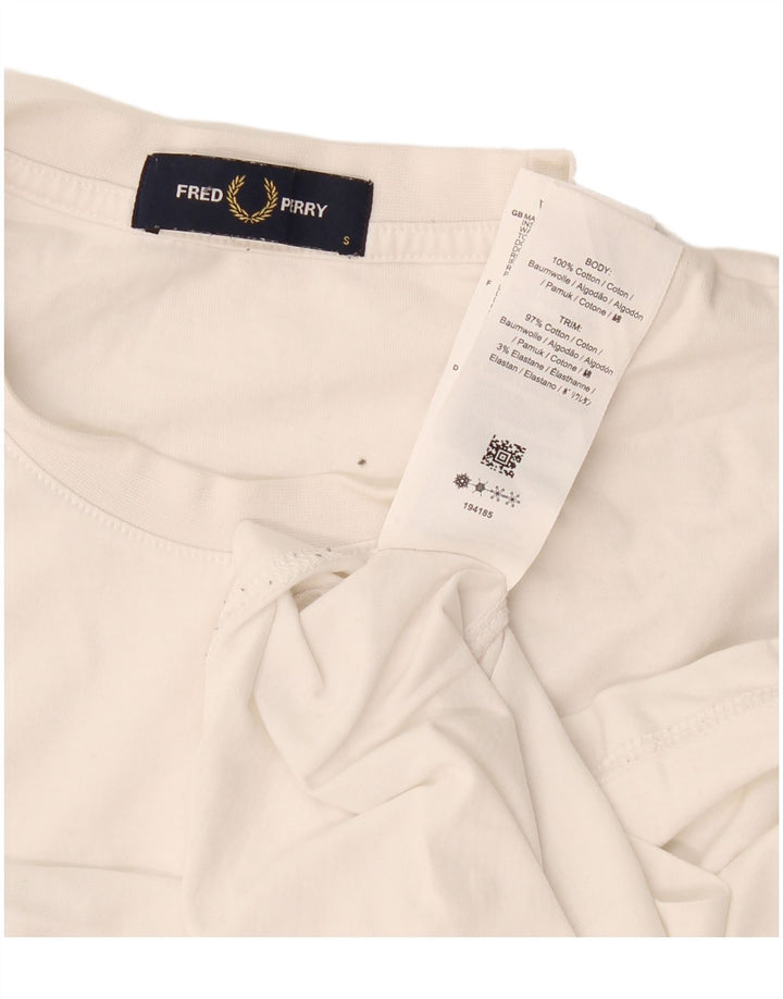 Tricou grafic Fred Perry pentru bărbați Top mic din bumbac alb