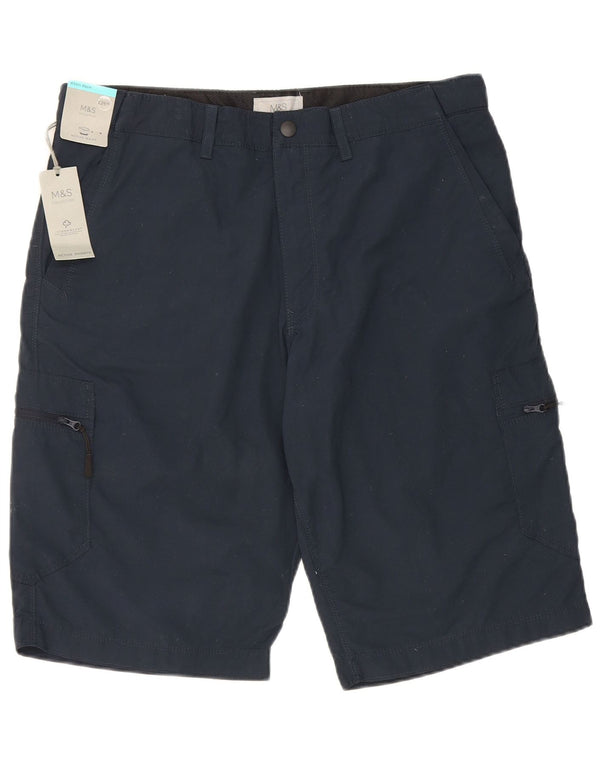 Pantaloni cargo pentru bărbați Marks & Spencer W34, mari, bumbac, albastru