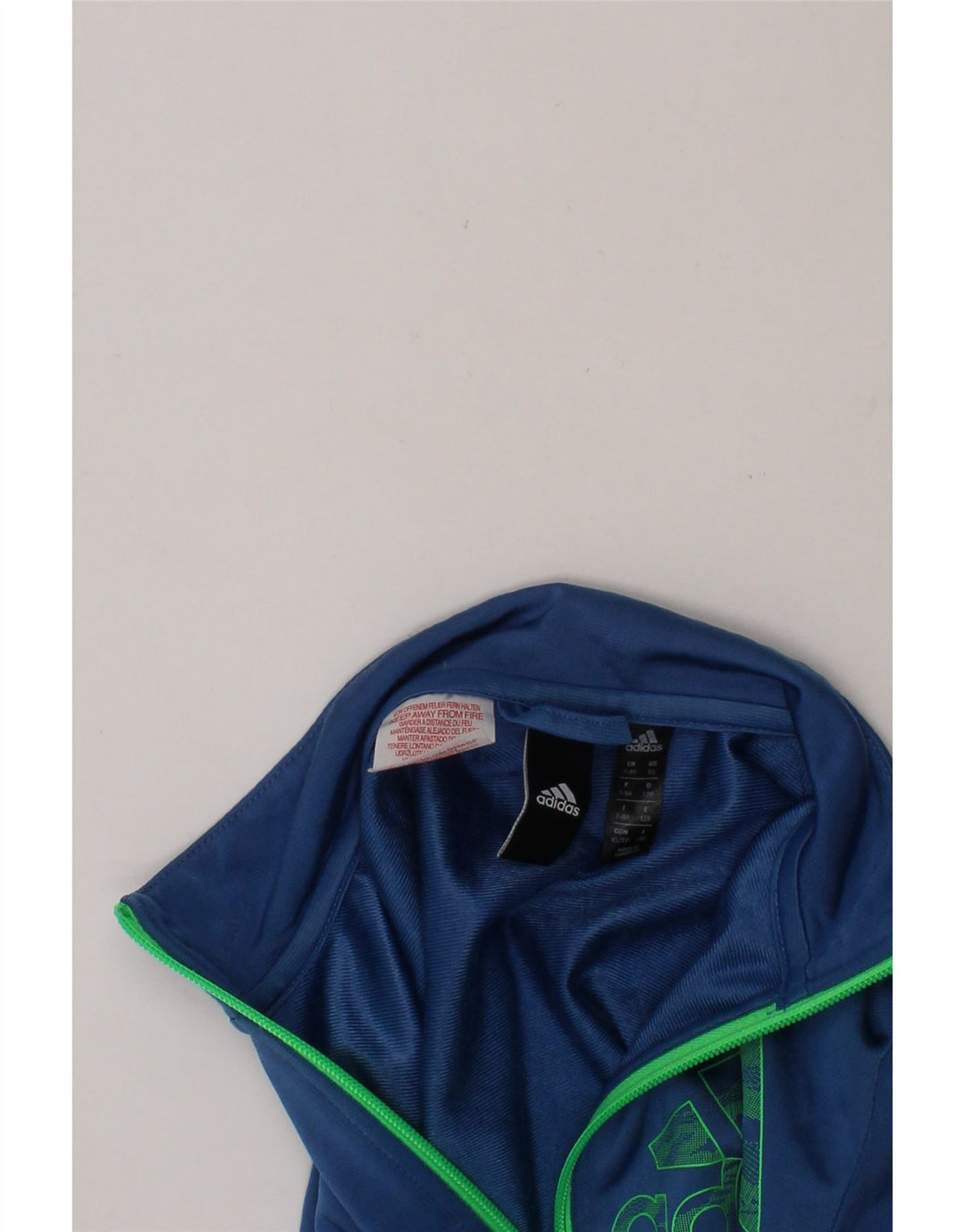 ADIDAS Boys Graphic Tracksuit Top Jacket 7-8 Years Blue Polyester Vintage Adidas and Second-Hand Adidas from Messina Hembry 
