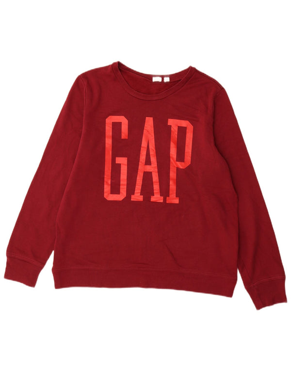 Pulover Gap pentru damă cu grafică, UK 14, bumbac burgundy mediu