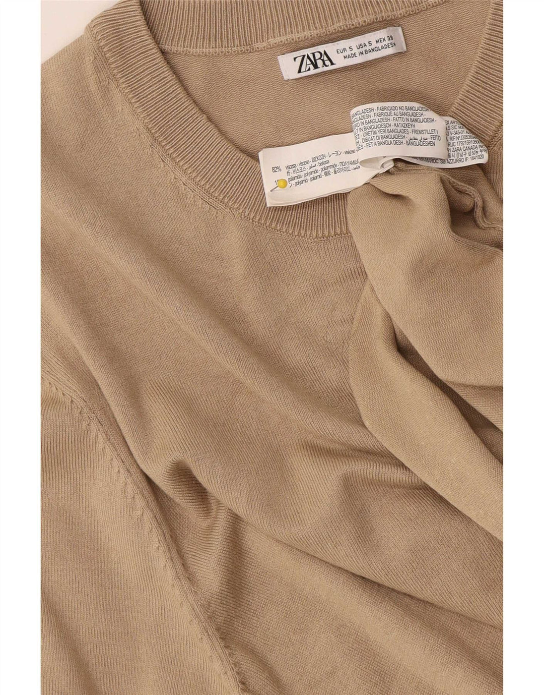 Tricou pentru bărbați Zara Top Mic Bej Viscoză