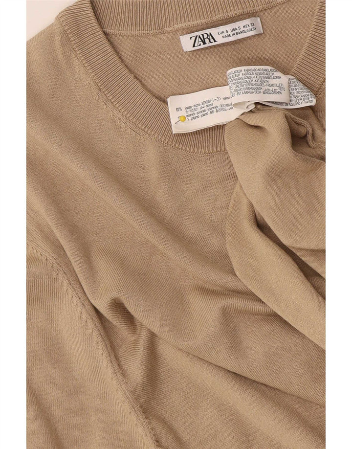 Tricou pentru bărbați Zara Top Mic Bej Viscoză