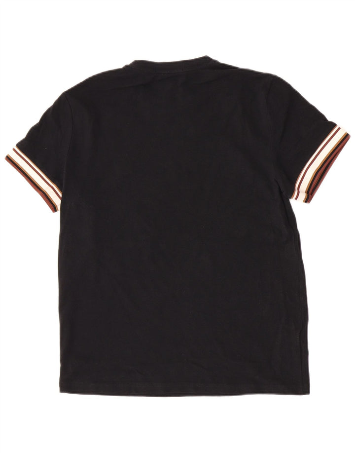 Tricou Fred Perry pentru bărbați Top mediu negru din bumbac color bloc