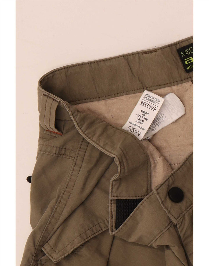 Pantaloni scurți cargo pentru bărbați Marks & Spencer W34, bumbac mare kaki