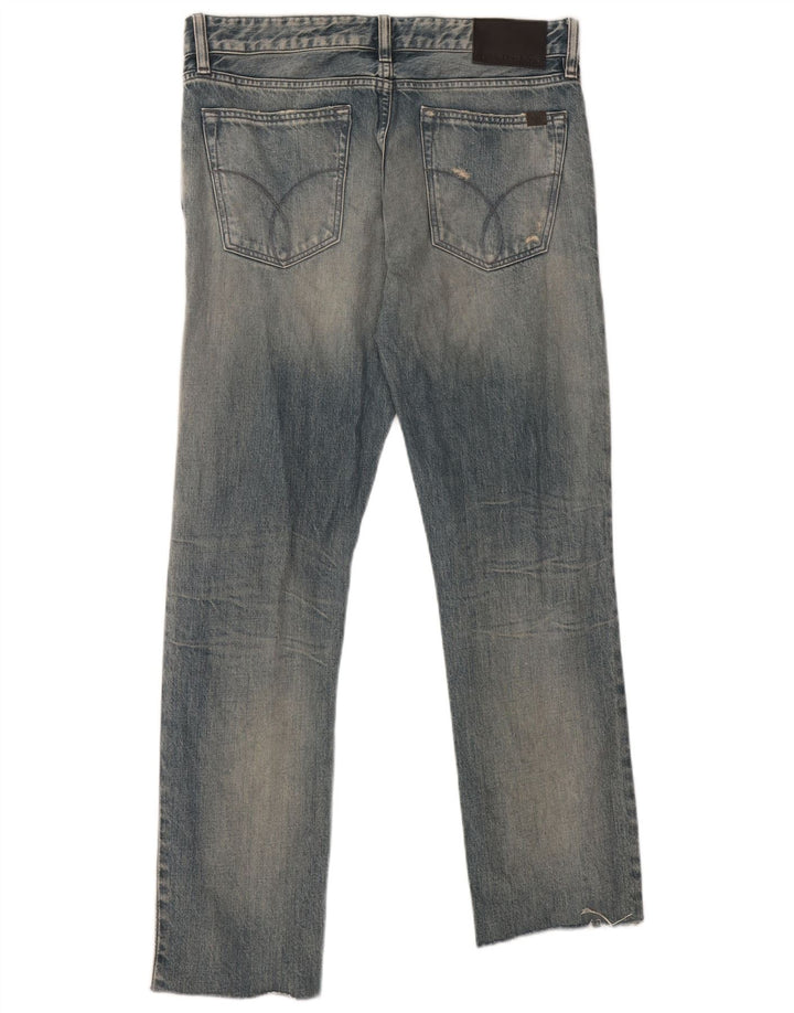 Calvin Klein Blugi Distressed Slim drepte pentru bărbați W31 L29 Bumbac albastru