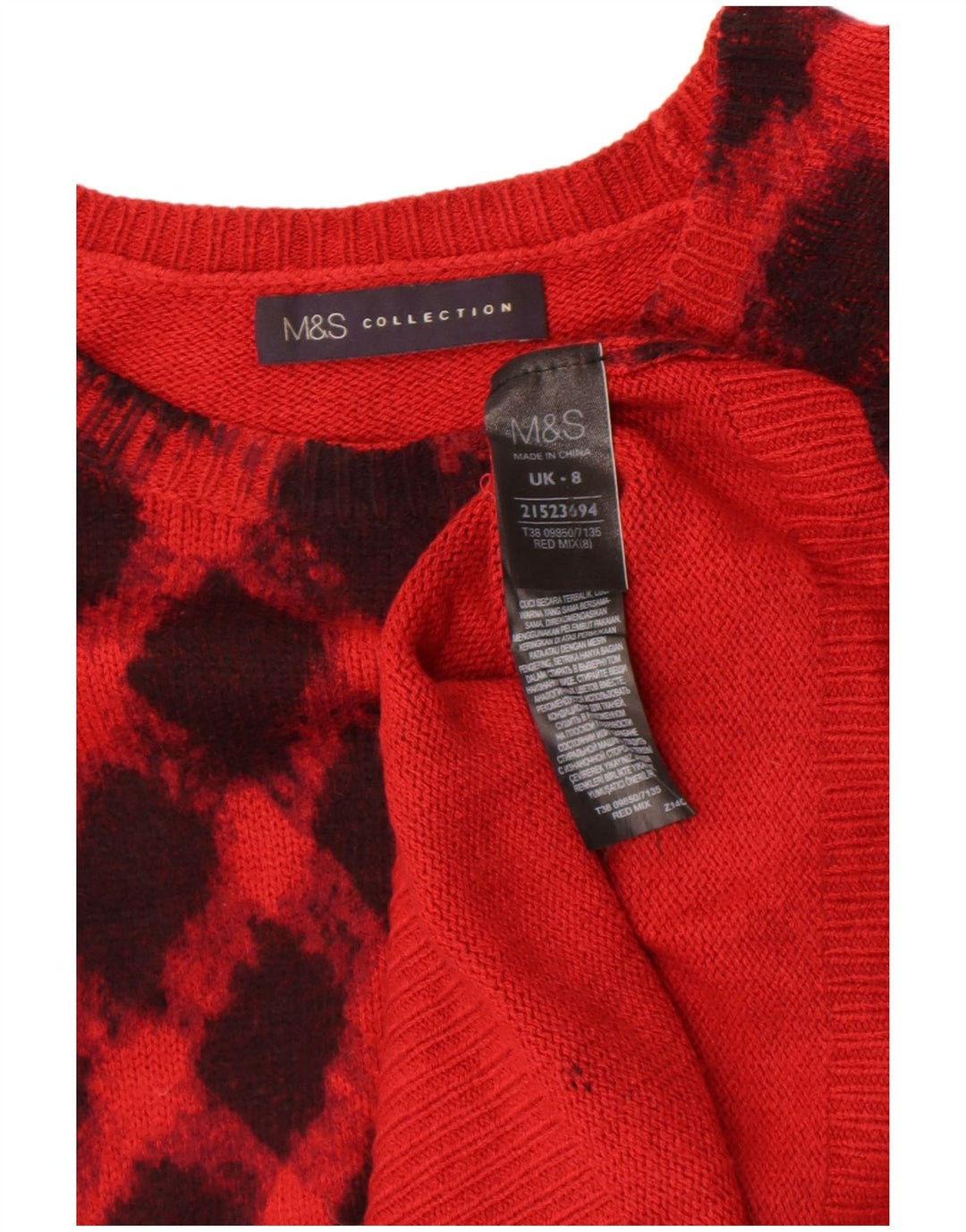 Pulover pentru femei Marks & Spencer cu gât cu barca UK 8 Small Red