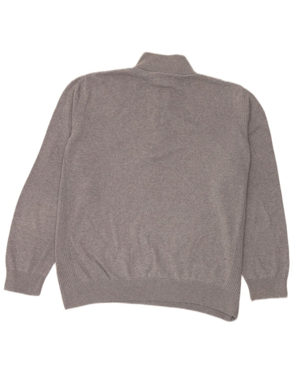 Pulover Barbour pentru bărbați, cu fermoar și gât, bumbac gri XL
