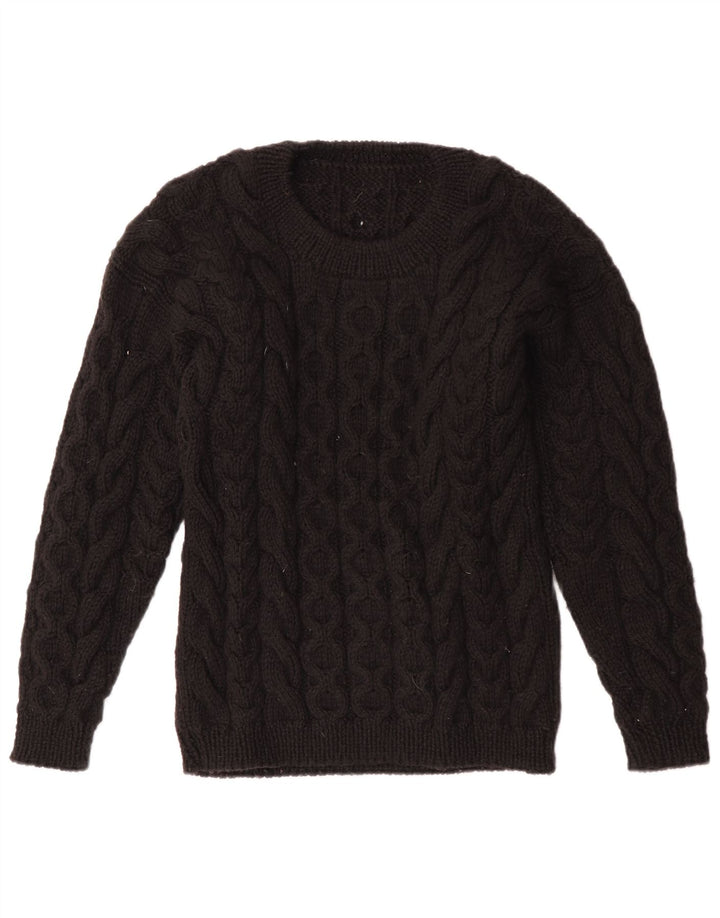 Pulover VINTAGE pentru femei cu decolteu triplu UK 12 Medium Negru