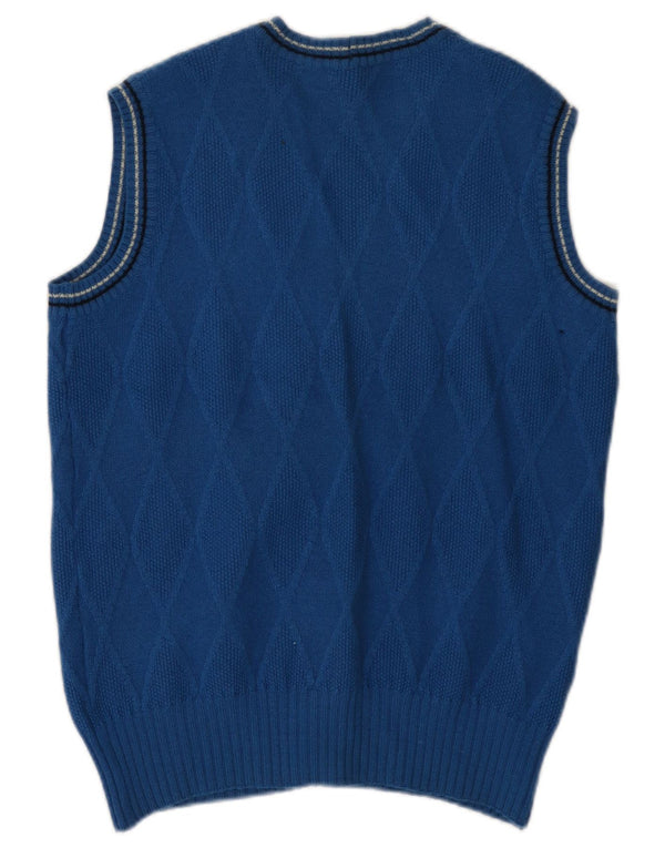 AUSTRALIAN L'ALPINA Pulover cardigan pentru bărbați IT 50 Medium Blue Argyle/Diamond