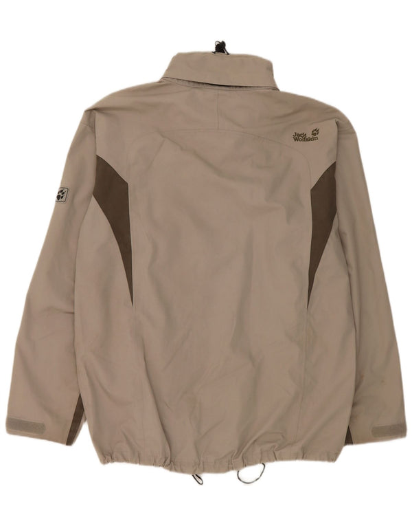 Jack Wolfskin Jachetă de ploaie pentru bărbați UK 40/42 mare, gri, poliester color bloc