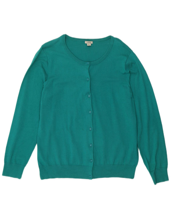 Pulover cardigan pentru femei L.L.BEAN UK 18 XL bumbac turcoaz