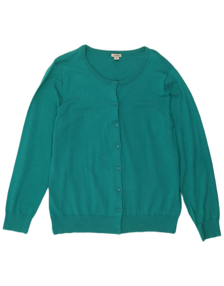Pulover cardigan pentru femei L.L.BEAN UK 18 XL bumbac turcoaz